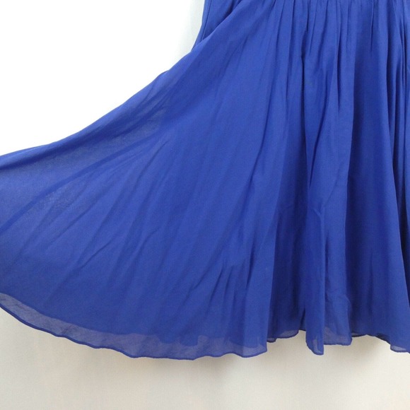 J. Crew Jardin Gauzey Pleated Midi Skirt Sz 6 Cobalt Blue Style 48698 Pockets - Picture 12 of 12